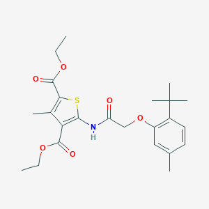 molecular formula C24H31NO6S B379616 Diethyl 5-{[(2-tert-butyl-5-methylphenoxy)acetyl]amino}-3-methylthiophene-2,4-dicarboxylate 