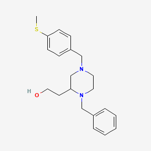 molecular formula C21H28N2OS B3796197 2-{1-benzyl-4-[4-(methylthio)benzyl]-2-piperazinyl}ethanol 