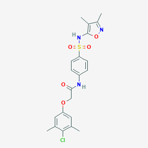 molecular formula C21H22ClN3O5S B379632 2-(4-chloro-3,5-dimethylphenoxy)-N-(4-{[(3,4-dimethyl-5-isoxazolyl)amino]sulfonyl}phenyl)acetamide CAS No. 292052-05-2