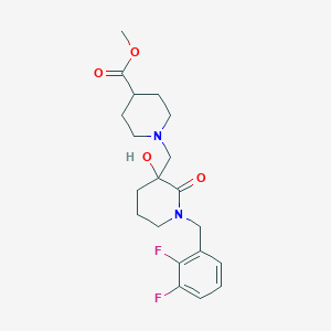 molecular formula C20H26F2N2O4 B3796472 methyl 1-{[1-(2,3-difluorobenzyl)-3-hydroxy-2-oxo-3-piperidinyl]methyl}-4-piperidinecarboxylate 