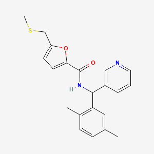 molecular formula C21H22N2O2S B3797448 N-[(2,5-dimethylphenyl)(pyridin-3-yl)methyl]-5-[(methylthio)methyl]-2-furamide 