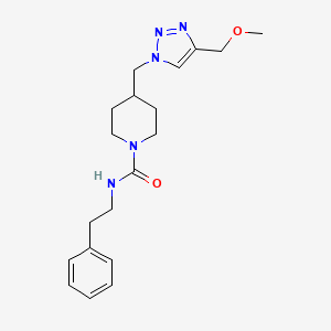 molecular formula C19H27N5O2 B3797686 4-{[4-(methoxymethyl)-1H-1,2,3-triazol-1-yl]methyl}-N-(2-phenylethyl)-1-piperidinecarboxamide 