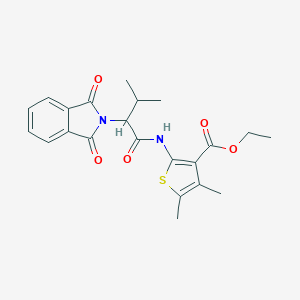 molecular formula C22H24N2O5S B379821 ETHYL 2-[2-(1,3-DIOXO-2,3-DIHYDRO-1H-ISOINDOL-2-YL)-3-METHYLBUTANAMIDO]-4,5-DIMETHYLTHIOPHENE-3-CARBOXYLATE 