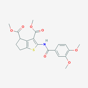 molecular formula C20H21NO7S B379844 dimethyl 2-[(3,4-dimethoxybenzoyl)amino]-5,6-dihydro-4H-cyclopenta[b]thiophene-3,4-dicarboxylate CAS No. 302802-61-5