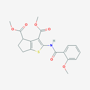 molecular formula C19H19NO6S B379845 dimethyl 2-[(2-methoxybenzoyl)amino]-5,6-dihydro-4H-cyclopenta[b]thiophene-3,4-dicarboxylate CAS No. 302577-46-4