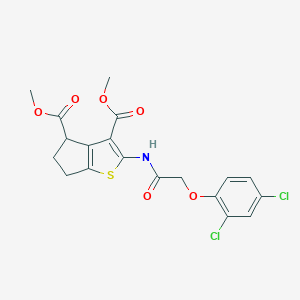 molecular formula C19H17Cl2NO6S B379846 dimethyl 2-[[2-(2,4-dichlorophenoxy)acetyl]amino]-5,6-dihydro-4H-cyclopenta[b]thiophene-3,4-dicarboxylate CAS No. 302802-74-0