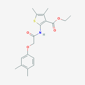 molecular formula C19H23NO4S B379871 Ethyl 2-{[(3,4-dimethylphenoxy)acetyl]amino}-4,5-dimethyl-3-thiophenecarboxylate 