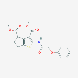 molecular formula C19H19NO6S B379873 dimethyl 2-[(phenoxyacetyl)amino]-5,6-dihydro-4H-cyclopenta[b]thiophene-3,4-dicarboxylate CAS No. 302802-69-3