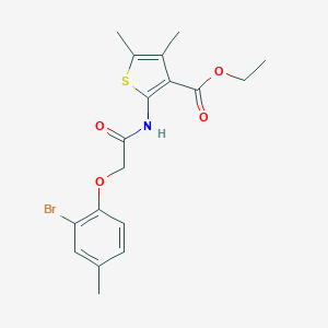 molecular formula C18H20BrNO4S B379877 Ethyl 2-{[(2-bromo-4-methylphenoxy)acetyl]amino}-4,5-dimethyl-3-thiophenecarboxylate 