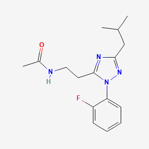 molecular formula C16H21FN4O B3799537 N-{2-[1-(2-fluorophenyl)-3-isobutyl-1H-1,2,4-triazol-5-yl]ethyl}acetamide 