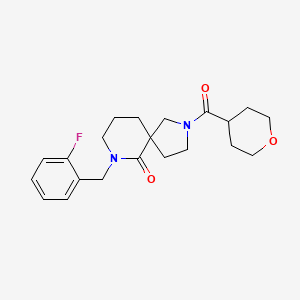 molecular formula C21H27FN2O3 B3799765 7-(2-fluorobenzyl)-2-(tetrahydro-2H-pyran-4-ylcarbonyl)-2,7-diazaspiro[4.5]decan-6-one 