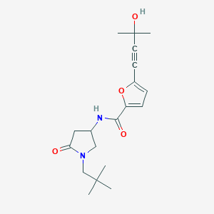 molecular formula C19H26N2O4 B3799779 N-[1-(2,2-dimethylpropyl)-5-oxo-3-pyrrolidinyl]-5-(3-hydroxy-3-methyl-1-butyn-1-yl)-2-furamide 
