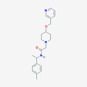 molecular formula C22H29N3O2 B3799788 N-[1-(4-methylphenyl)ethyl]-2-[4-(pyridin-3-ylmethoxy)piperidin-1-yl]acetamide 