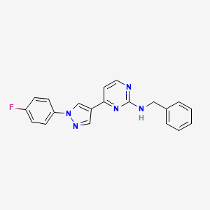 molecular formula C20H16FN5 B3799799 N-benzyl-4-[1-(4-fluorophenyl)-1H-pyrazol-4-yl]-2-pyrimidinamine 