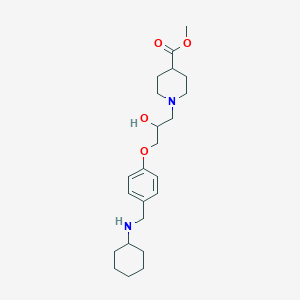 molecular formula C23H36N2O4 B3799876 methyl 1-(3-{4-[(cyclohexylamino)methyl]phenoxy}-2-hydroxypropyl)-4-piperidinecarboxylate 