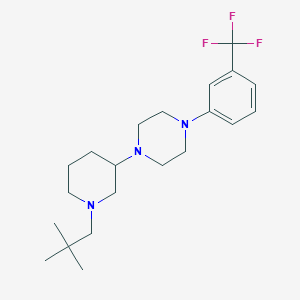 molecular formula C21H32F3N3 B3799963 1-[1-(2,2-dimethylpropyl)-3-piperidinyl]-4-[3-(trifluoromethyl)phenyl]piperazine 