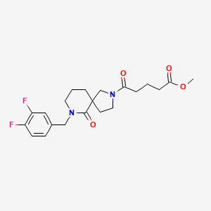 molecular formula C21H26F2N2O4 B3799970 methyl 5-[7-(3,4-difluorobenzyl)-6-oxo-2,7-diazaspiro[4.5]dec-2-yl]-5-oxopentanoate 