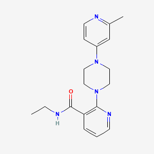 molecular formula C18H23N5O B3800127 N-ethyl-2-[4-(2-methyl-4-pyridinyl)-1-piperazinyl]nicotinamide 