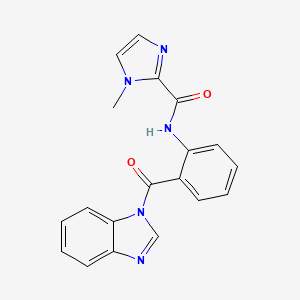 molecular formula C19H15N5O2 B3800253 N-[2-(1H-benzimidazol-1-ylcarbonyl)phenyl]-1-methyl-1H-imidazole-2-carboxamide 