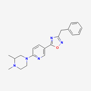 molecular formula C20H23N5O B3800263 3-Benzyl-5-[6-(3,4-dimethylpiperazin-1-yl)pyridin-3-yl]-1,2,4-oxadiazole 
