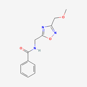 molecular formula C12H13N3O3 B3800340 N-[[3-(methoxymethyl)-1,2,4-oxadiazol-5-yl]methyl]benzamide 