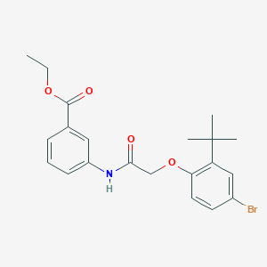 molecular formula C21H24BrNO4 B380063 Ethyl 3-{[(4-bromo-2-tert-butylphenoxy)acetyl]amino}benzoate 