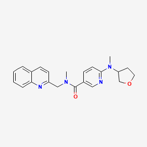 molecular formula C22H24N4O2 B3800864 N-methyl-6-[methyl(oxolan-3-yl)amino]-N-(quinolin-2-ylmethyl)pyridine-3-carboxamide 
