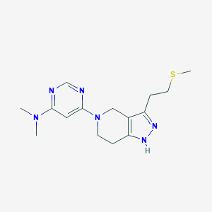 molecular formula C15H22N6S B3800912 N,N-dimethyl-6-[3-(2-methylsulfanylethyl)-1,4,6,7-tetrahydropyrazolo[4,3-c]pyridin-5-yl]pyrimidin-4-amine 