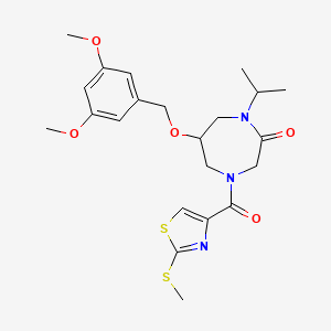 molecular formula C22H29N3O5S2 B3800940 6-[(3,5-dimethoxybenzyl)oxy]-1-isopropyl-4-{[2-(methylthio)-1,3-thiazol-4-yl]carbonyl}-1,4-diazepan-2-one 