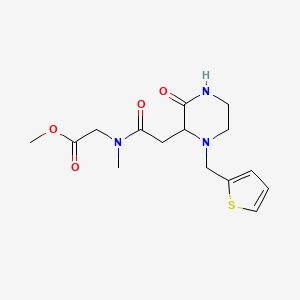 molecular formula C15H21N3O4S B3800988 methyl N-methyl-N-{[3-oxo-1-(2-thienylmethyl)-2-piperazinyl]acetyl}glycinate 