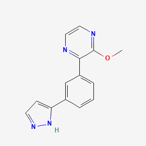 molecular formula C14H12N4O B3800992 2-methoxy-3-[3-(1H-pyrazol-5-yl)phenyl]pyrazine 