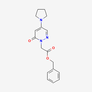 molecular formula C17H19N3O3 B3801053 Benzyl 2-(6-oxo-4-pyrrolidin-1-ylpyridazin-1-yl)acetate 
