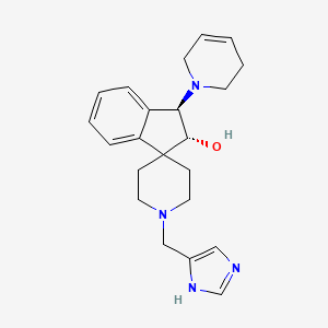 molecular formula C22H28N4O B3801093 (1R,2R)-1-(3,6-dihydro-2H-pyridin-1-yl)-1'-(1H-imidazol-5-ylmethyl)spiro[1,2-dihydroindene-3,4'-piperidine]-2-ol 