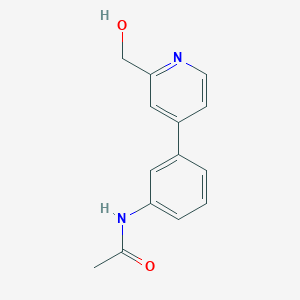 molecular formula C14H14N2O2 B3801157 N-{3-[2-(hydroxymethyl)-4-pyridinyl]phenyl}acetamide 