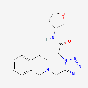 molecular formula C17H22N6O2 B3801238 2-[5-(3,4-dihydro-1H-isoquinolin-2-ylmethyl)tetrazol-1-yl]-N-(oxolan-3-yl)acetamide 