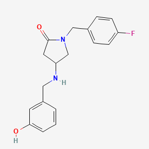 molecular formula C18H19FN2O2 B3801260 1-(4-fluorobenzyl)-4-[(3-hydroxybenzyl)amino]-2-pyrrolidinone 