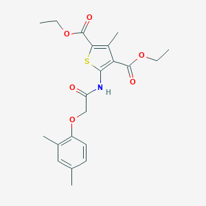 molecular formula C21H25NO6S B380146 Diethyl 5-{[(2,4-dimethylphenoxy)acetyl]amino}-3-methyl-2,4-thiophenedicarboxylate 