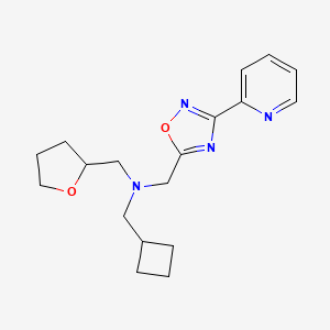 molecular formula C18H24N4O2 B3801498 1-cyclobutyl-N-(oxolan-2-ylmethyl)-N-[(3-pyridin-2-yl-1,2,4-oxadiazol-5-yl)methyl]methanamine 