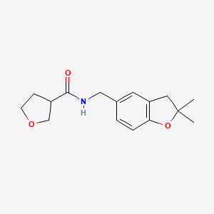 molecular formula C16H21NO3 B3801786 N-[(2,2-dimethyl-3H-1-benzofuran-5-yl)methyl]oxolane-3-carboxamide 
