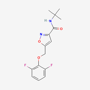 molecular formula C15H16F2N2O3 B3802049 N-tert-butyl-5-[(2,6-difluorophenoxy)methyl]-1,2-oxazole-3-carboxamide 