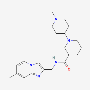 molecular formula C21H31N5O B3802104 N-[(7-methylimidazo[1,2-a]pyridin-2-yl)methyl]-1-(1-methylpiperidin-4-yl)piperidine-3-carboxamide 