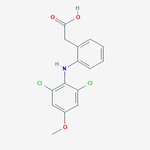 molecular formula C15H13Cl2NO3 B038022 2-[(2,6-Dichloro-4-methoxyphenyl)amino]phenylacetic acid CAS No. 118409-80-6