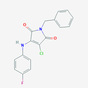 molecular formula C17H12ClFN2O2 B380229 1-benzyl-3-chloro-4-(4-fluoroanilino)-1H-pyrrole-2,5-dione CAS No. 303034-95-9