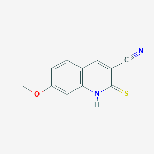 molecular formula C11H8N2OS B038023 2-Mercapto-7-methoxy-quinoline-3-carbonitrile CAS No. 116705-02-3