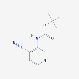 molecular formula C11H13N3O2 B038025 Carbamic acid, (4-cyano-3-pyridinyl)-, 1,1-dimethylethyl ester (9CI) CAS No. 116799-23-6