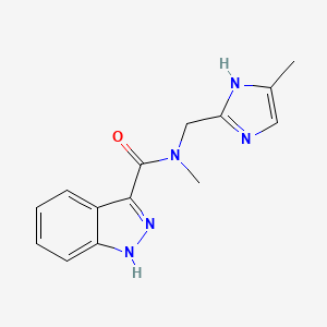molecular formula C14H15N5O B3802653 N-methyl-N-[(4-methyl-1H-imidazol-2-yl)methyl]-1H-indazole-3-carboxamide trifluoroacetate 
