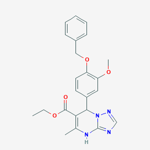 molecular formula C23H24N4O4 B380269 Ethyl 7-[4-(benzyloxy)-3-methoxyphenyl]-5-methyl-4,7-dihydro[1,2,4]triazolo[1,5-a]pyrimidine-6-carboxylate 