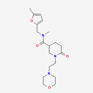molecular formula C19H29N3O4 B3802717 N-methyl-N-[(5-methyl-2-furyl)methyl]-1-[2-(4-morpholinyl)ethyl]-6-oxo-3-piperidinecarboxamide 