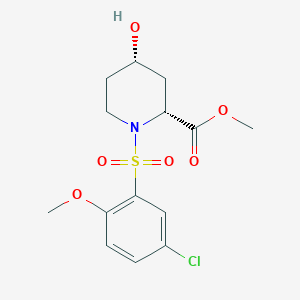 molecular formula C14H18ClNO6S B3802769 methyl (2R,4S)-1-(5-chloro-2-methoxyphenyl)sulfonyl-4-hydroxypiperidine-2-carboxylate 