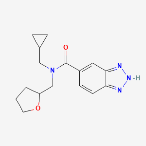 molecular formula C16H20N4O2 B3802929 N-(cyclopropylmethyl)-N-(oxolan-2-ylmethyl)-2H-benzotriazole-5-carboxamide 